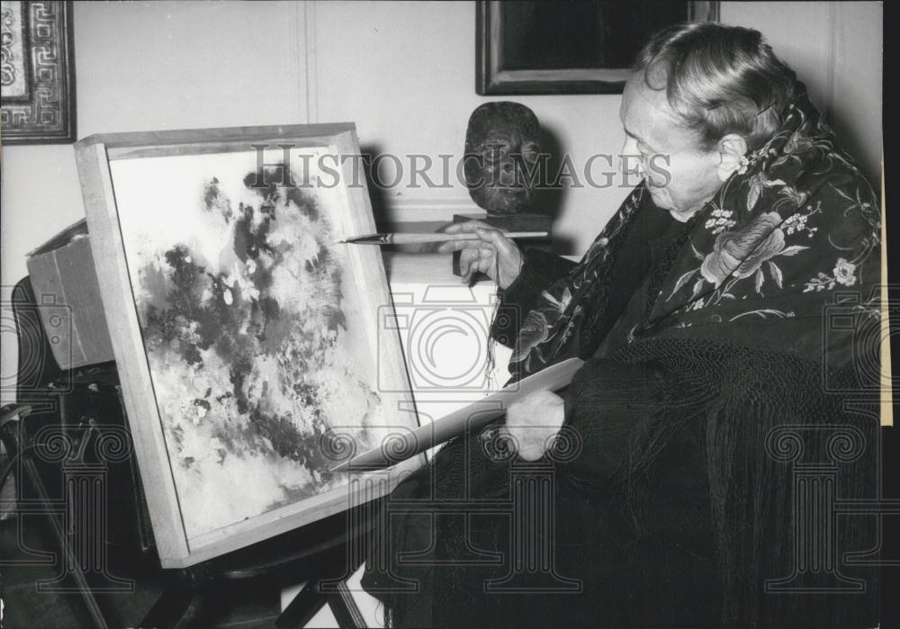 Press Photo Adele Ortenau, 100 year old painter, in Munich. - Historic Images