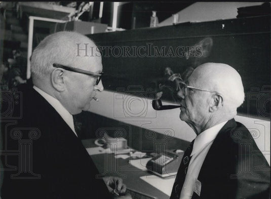 1971 Press Photo Guy Mollet & Augustin Laurent - Historic Images