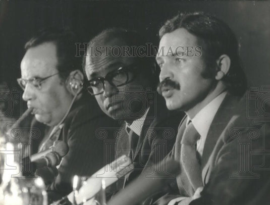 1973 Press Photo Arabian Ministers Hold Press Conference - Historic Images