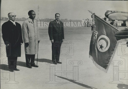 1961 Press Photo Ghana's President Kwame Nkrumah in Tunisia - Historic Images
