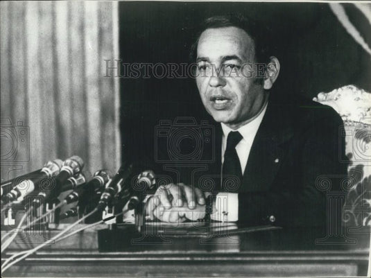 1972 Press Photo King Hassan's Rabat Press Conference After Failed Assassination - Historic Images
