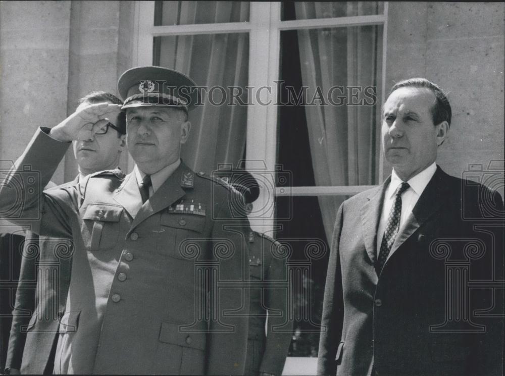 1970 Press Photo General Nikola Ljubicic and Michel Debre at Defense Ministry - Historic Images