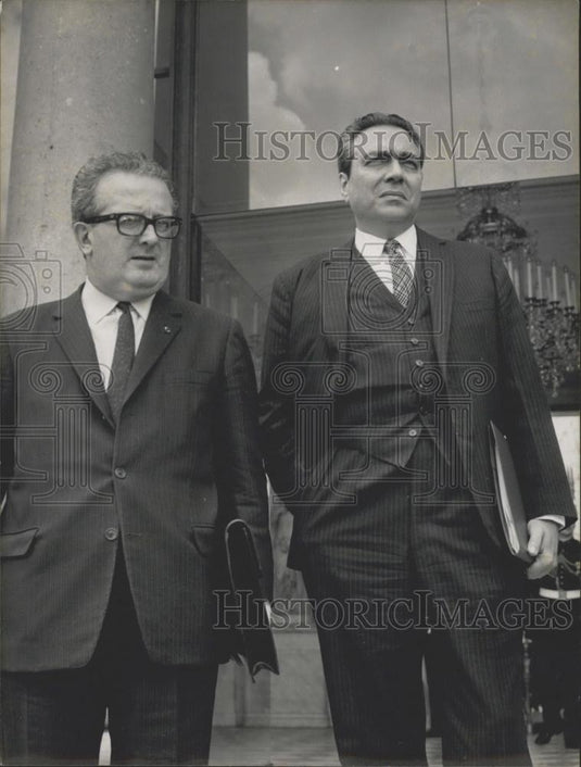 Press Photo Yvon Morandat & Francois Ortoli - Historic Images