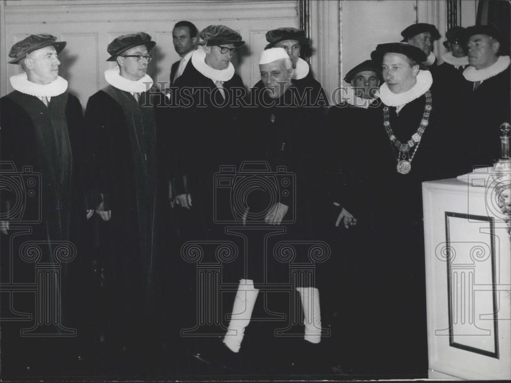 1956 Press Photo Indian Prime Minister Nehru - Hamburg University - Historic Images