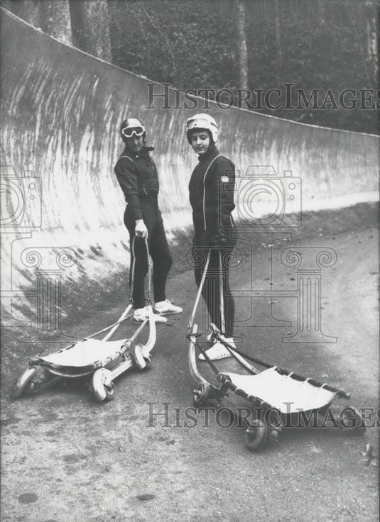 1967 Press Photo European Champion Lugers Christa Schmuck & Leonhard Nagenrauft - Historic Images