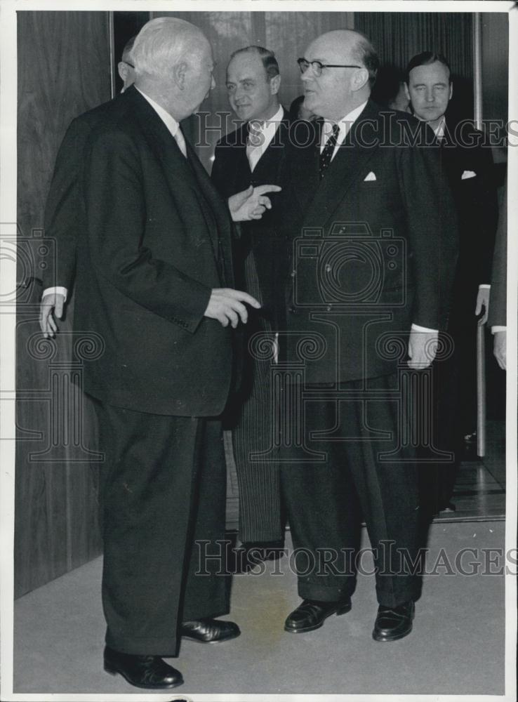 1955 Press Photo Belgian Secretary of State Paul Henri Spaak in Germany, - Historic Images