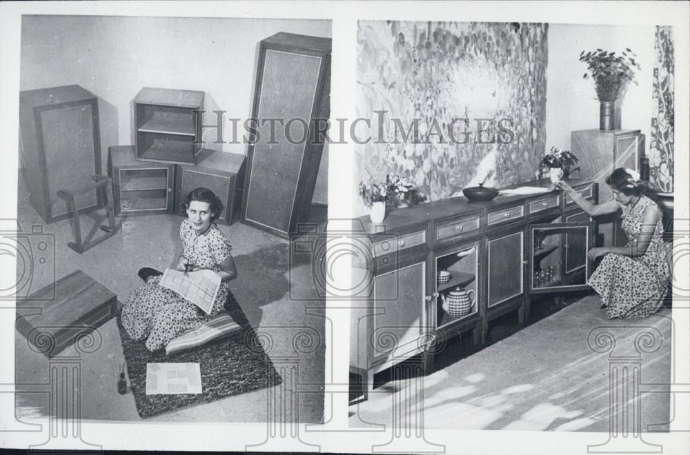 1950 Press Photo New Assemble-able Furniture in West Germany. - Historic Images