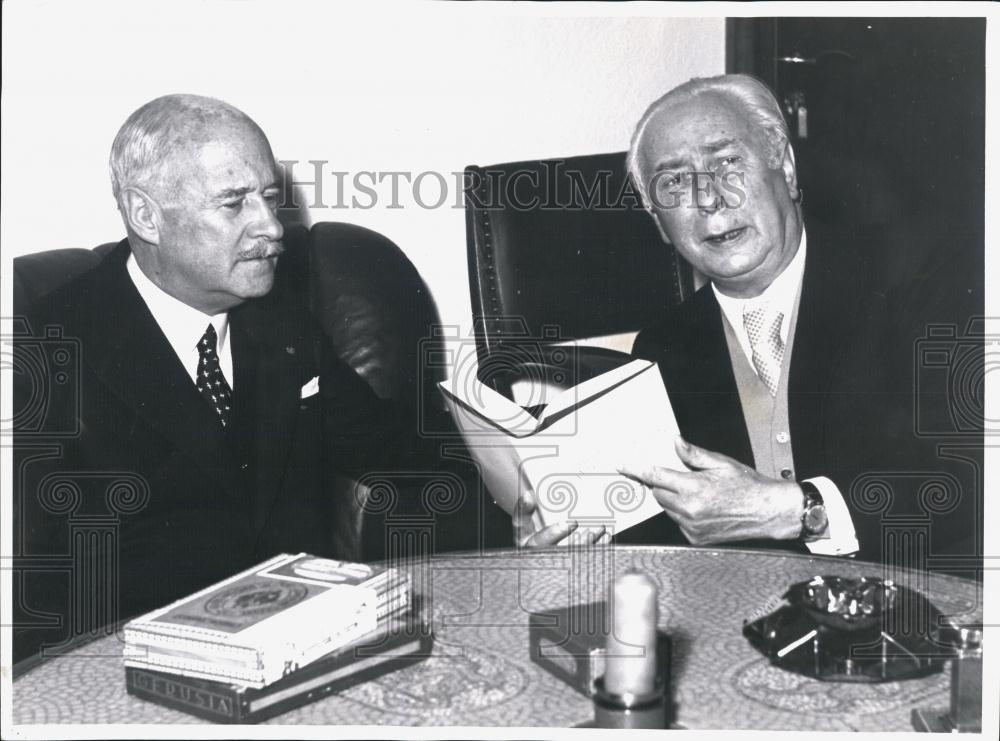 1955 Press Photo French Ambassador to Germany Francois Poncet. Prof. Heuss. Bonn - Historic Images