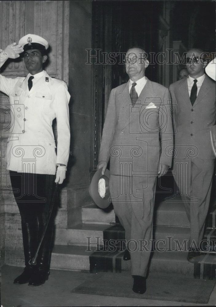 1953 Press Photo Italy's Prime Minister Giuseppe Pella - Historic Images