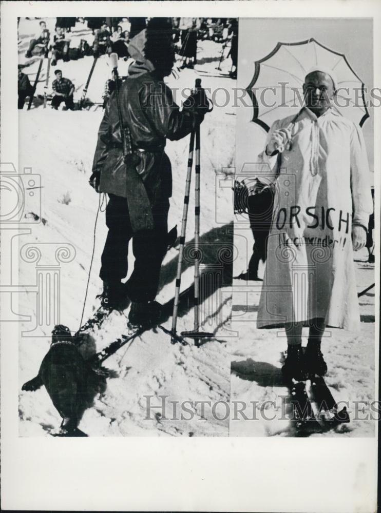 1952 Press Photo Costumes Worn on Carnival Sunday Ski. Firstalm. - Historic Images