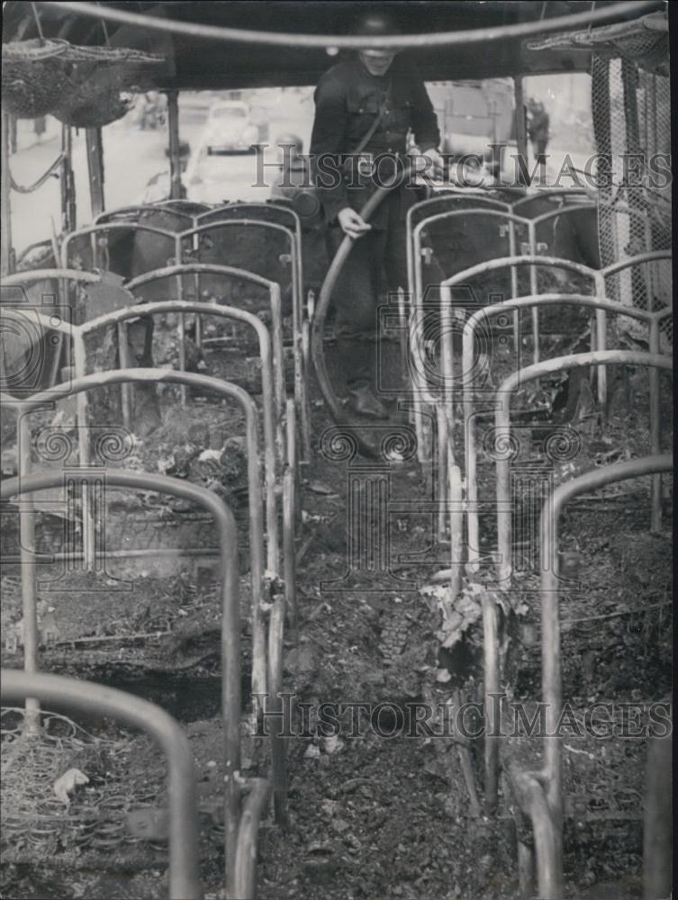 1955 Press Photo Omnibus Explodes in Osnabrueck. - Historic Images