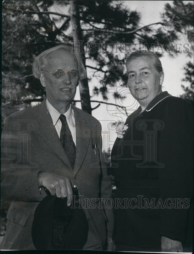 1953 Press Photo Professor Auguste Piccard and wife, Mary - Historic Images