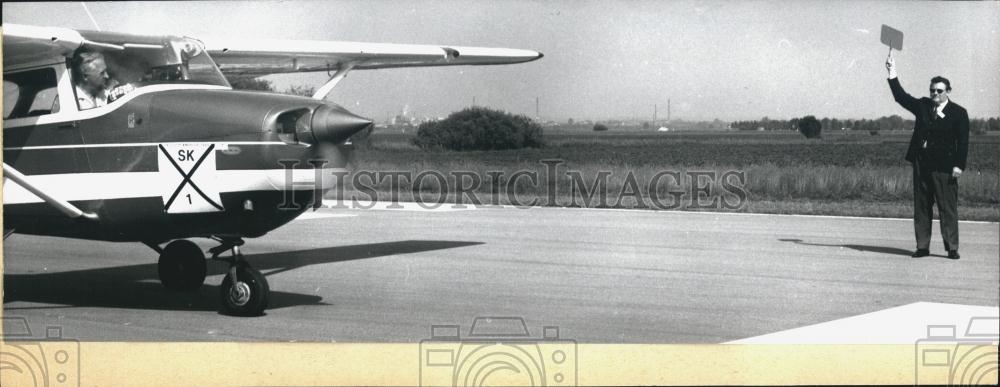 1969 Press Photo German Finance Minister Franz Josef Strauss. Flying Competition - Historic Images