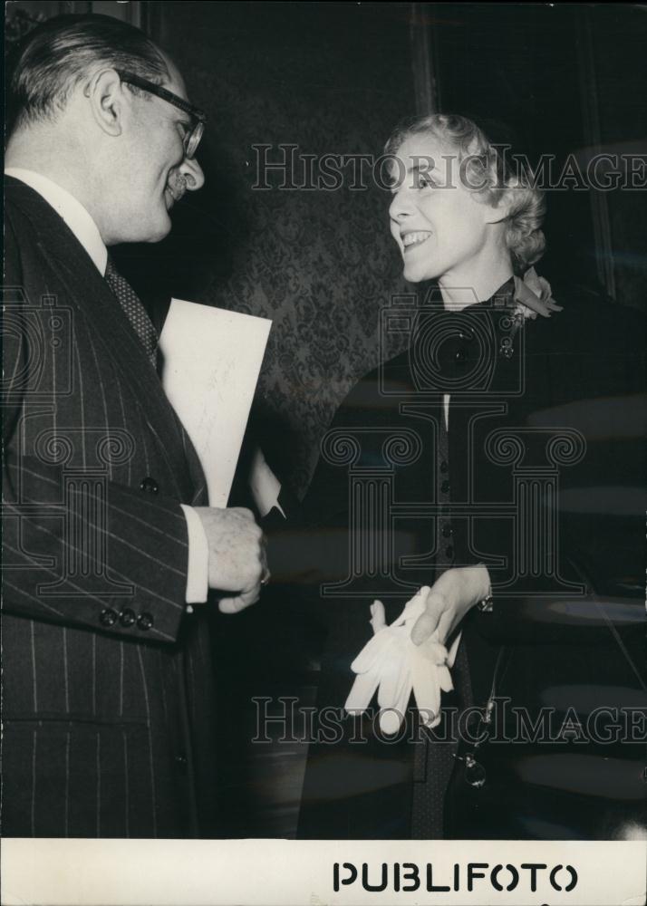 1953 Press Photo American Ambassador Clare Booth Luce with de Gasperi - Historic Images