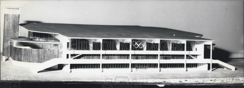 1963 Press Photo Model of Olympic Ice Stadium. - Historic Images