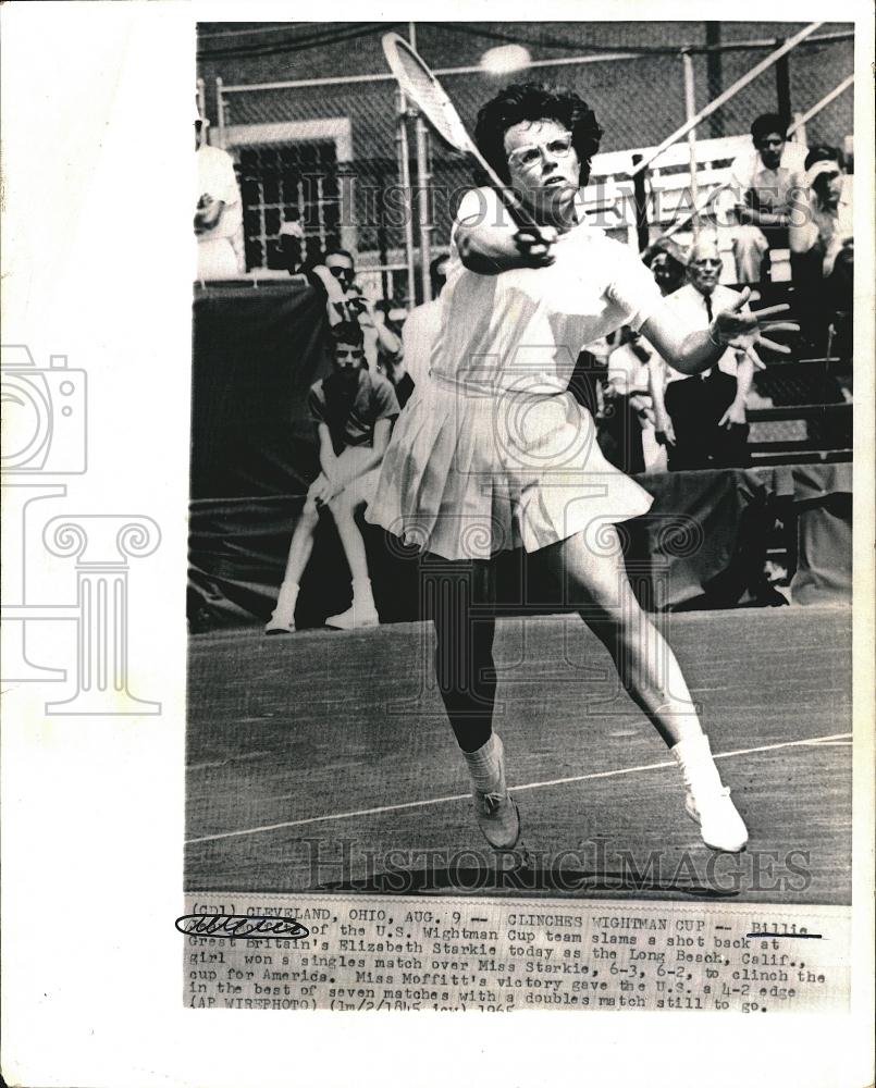 1965 Press Photo Billie Jean King US Wightman Cup Tennis - RSL75577 - Historic Images