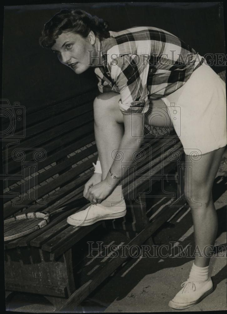 1950 Press Photo Tennis Player Pottie Potts - RSL91955 - Historic Images