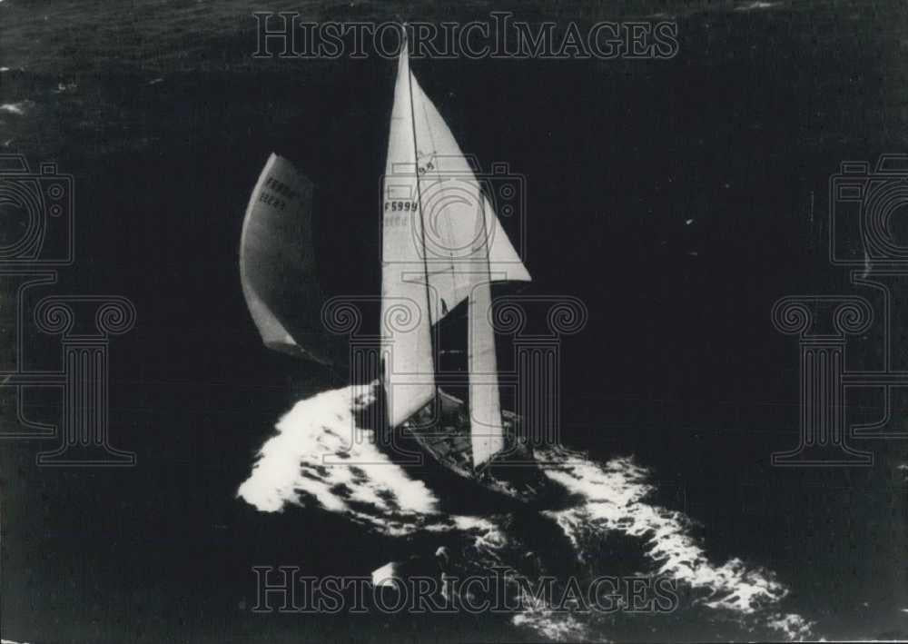 1973 Press Photo Sailboat "Pen Duick VI" skippered by Eric Tabarly - Historic Images