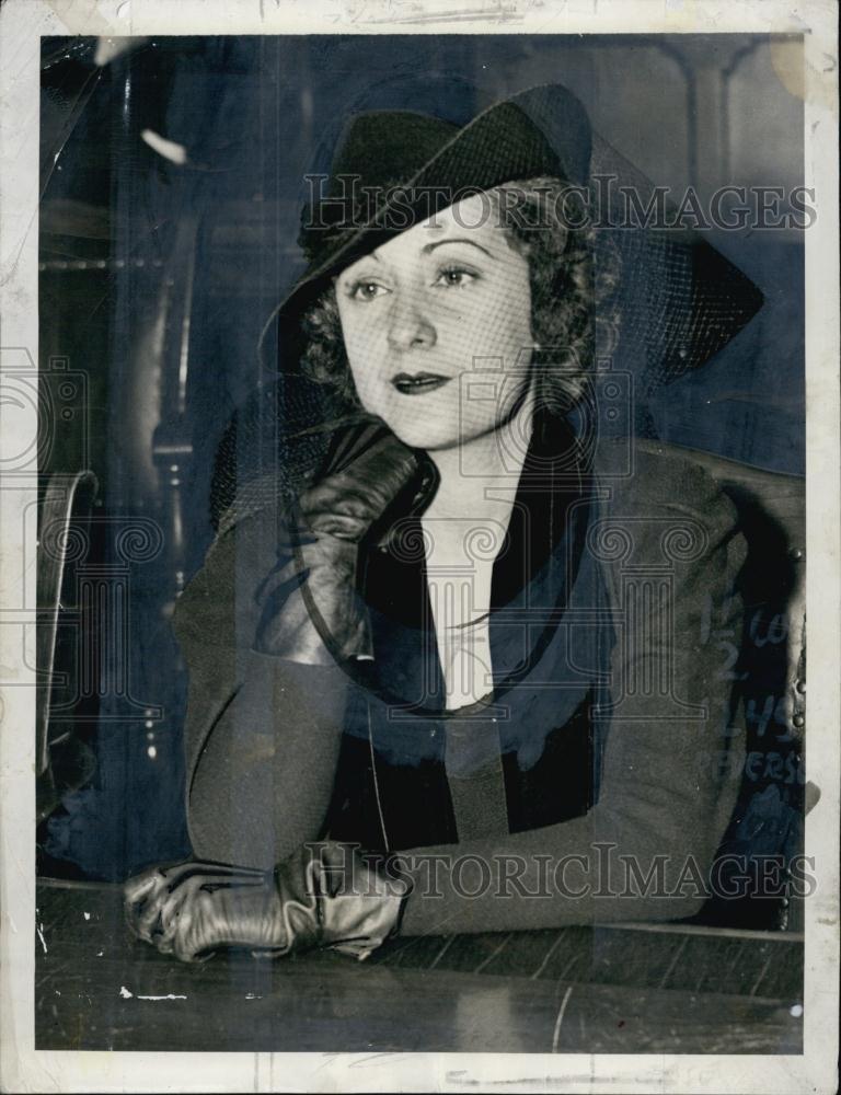 1937 Press Photo Caralina Segrera Marshall Cuban songstress wife Everett - Historic Images