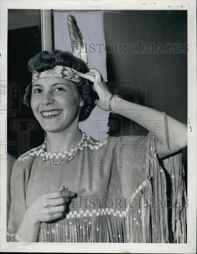 1955 Press Photo Princess Little Thunder Rolla North Dakota To Meet Eisenhower - Historic Images