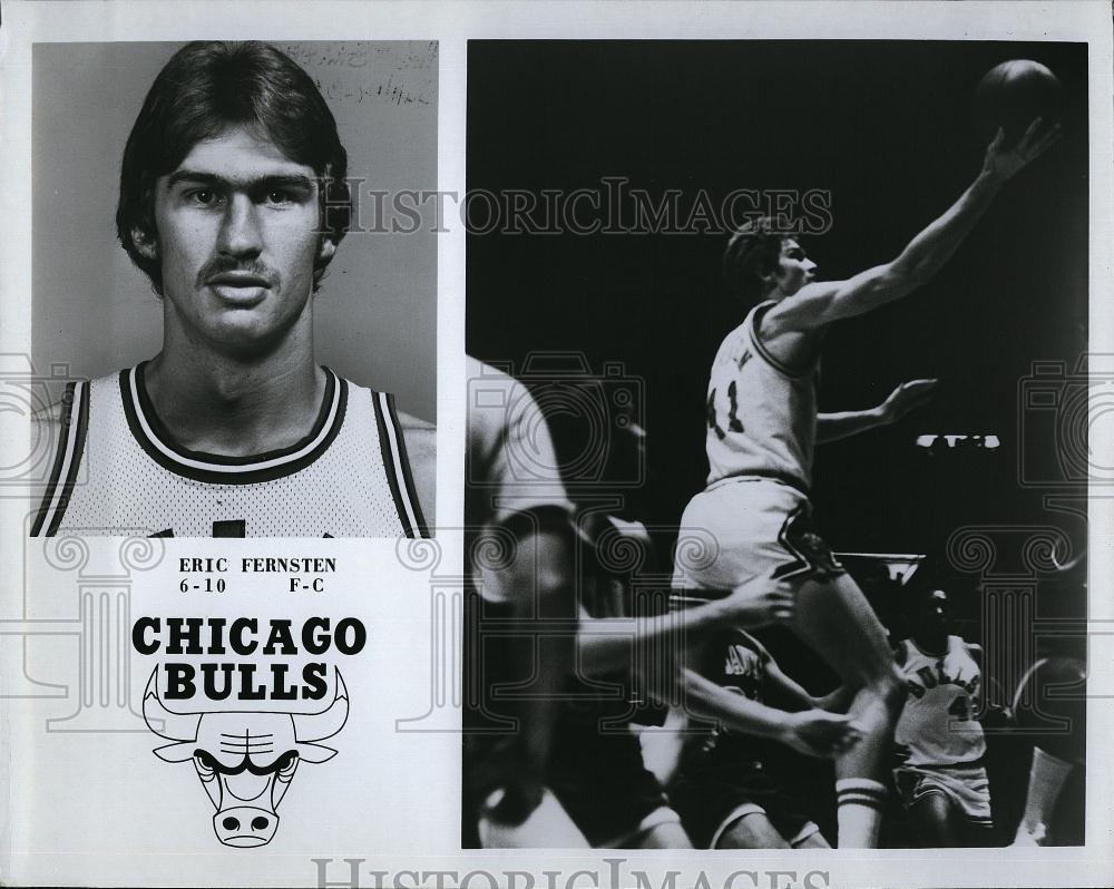 Press Photo Eric Fernsten Forward Center Chicago Bulls Basketball Team NBA - Historic Images