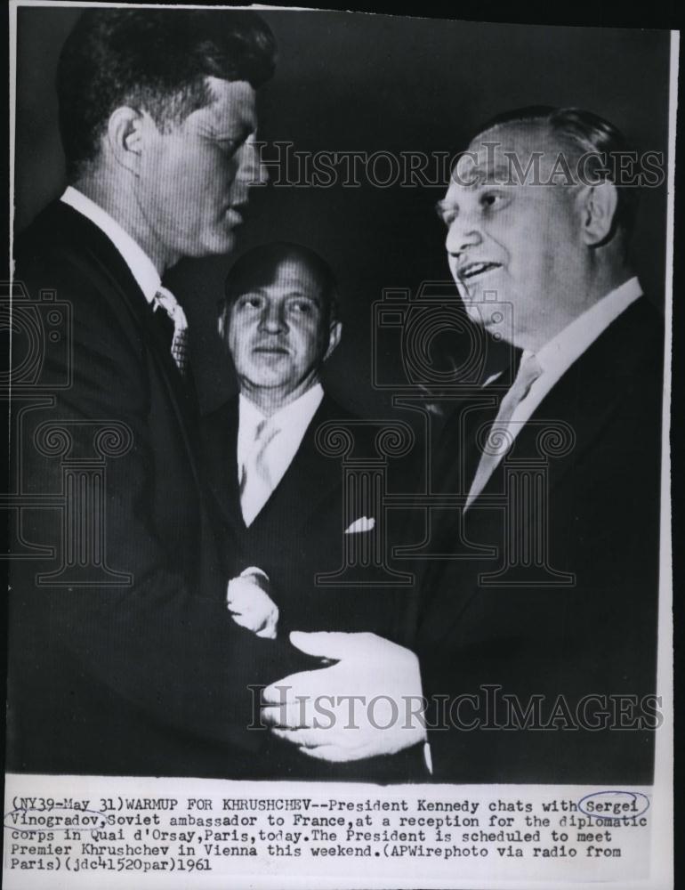 1961 Press Photo President Kennedy With Sergei Vinogradov - RSL51167 - Historic Images