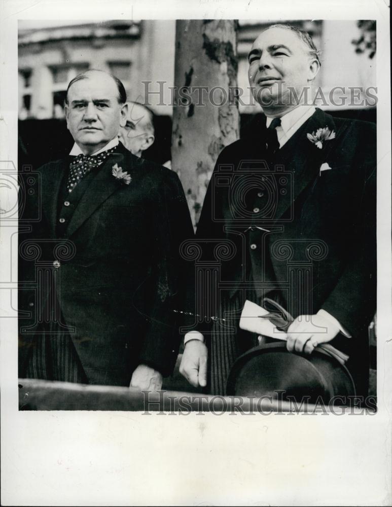 1939 Press Photo Leslie Hore-Belisha British War Minister &amp; Edoudard Daladier Fr - Historic Images