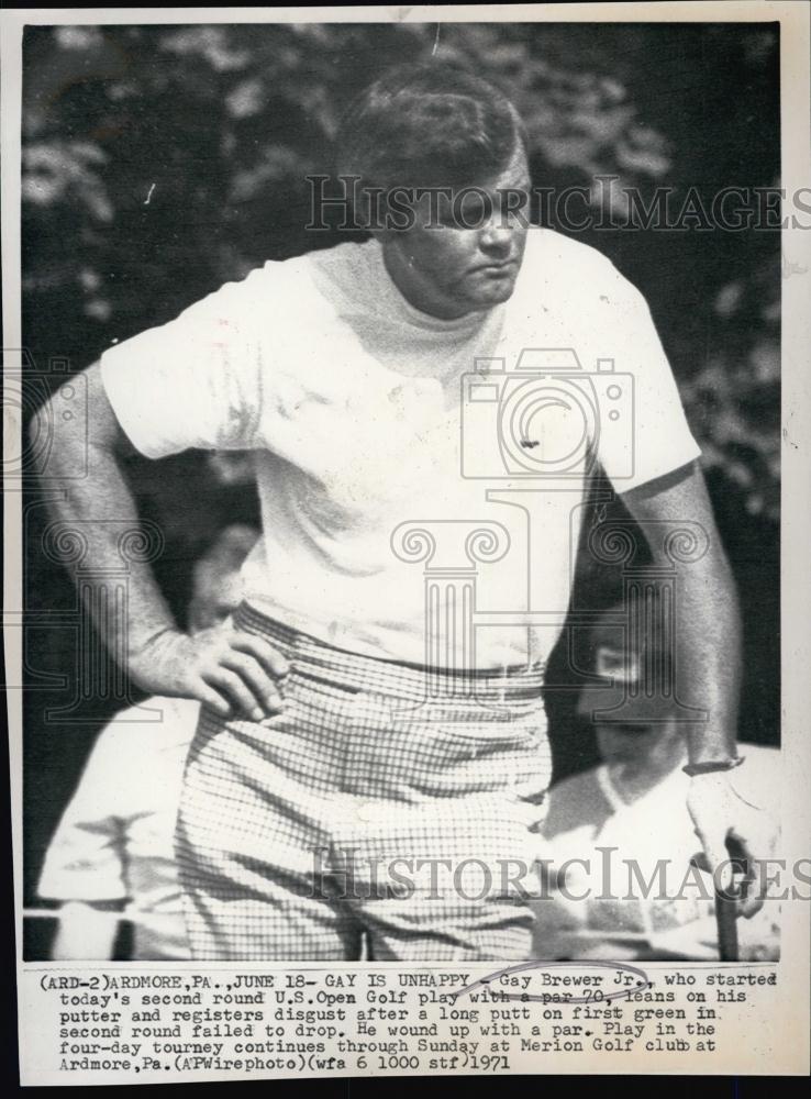 1971 Press Photo Gay Brewer Jr US Open Golf Player Merion Golf Club - RSL54831 - Historic Images