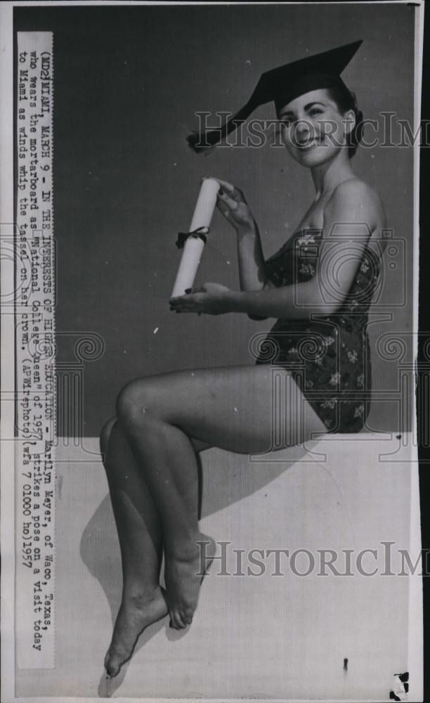 1957 Press Photo Marilyn Meyer National College Queen - RSL82807 - Historic Images