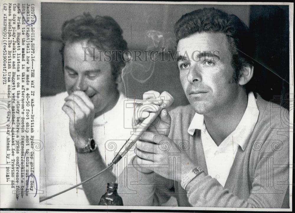 1971 Press Photo Tony Jacklin, British Ryder Cup Golfer, Brian Huggett - Historic Images