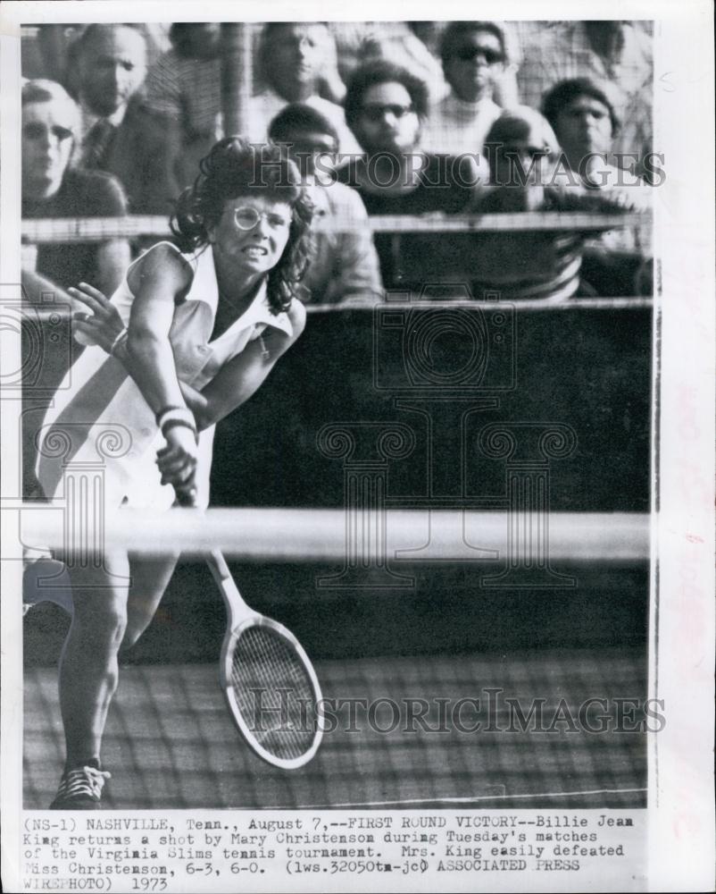 1973 Press Photo Billie Jean King, Professional Tennis Player - RSL56015 - Historic Images