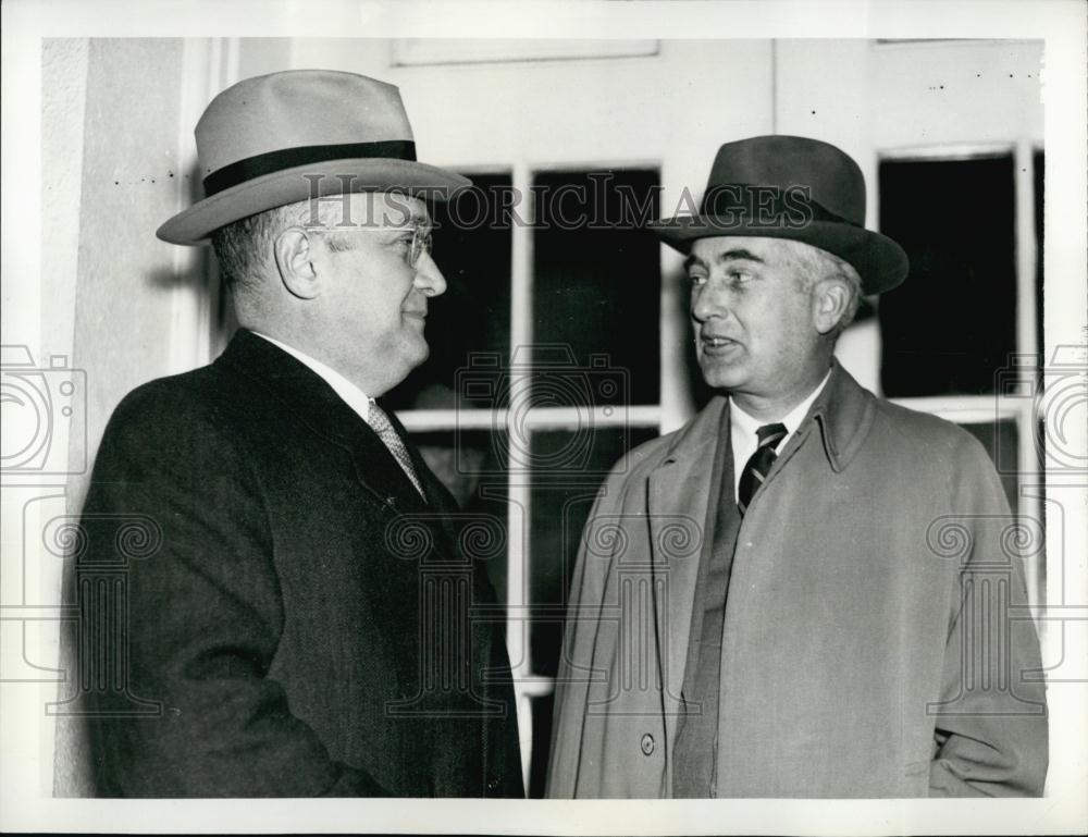 1938 Press Photo Louis Johnson, Assistant Secretary of War, Charles Edison - Historic Images