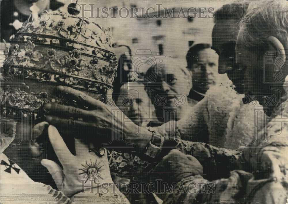 Press Photo Coronation Crowning Pope Jean XXiii - Historic Images