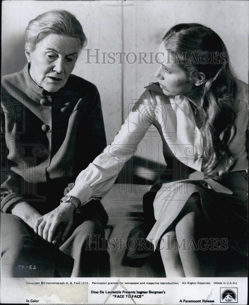 1975 Press Photo L Ullmann and A Taube in scene from Bergman&#39;s &quot;Face to Face&quot; - Historic Images