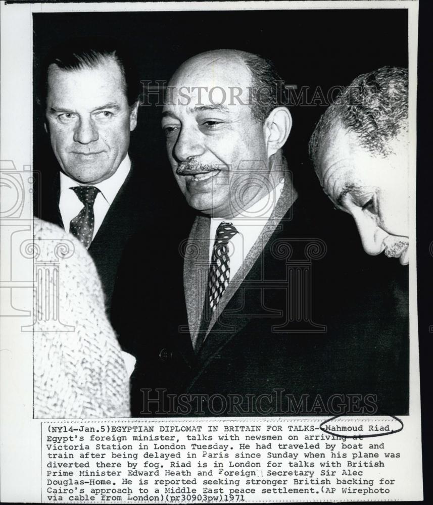 1971 Press Photo Egyptian Diplomat Mahmoud Riad Foreign Minister - RSL57485 - Historic Images