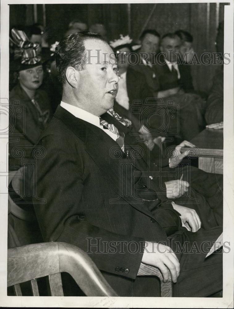 1939 Press Photo Dan Lynch at Backus Hearing - RSL57399 - Historic Images