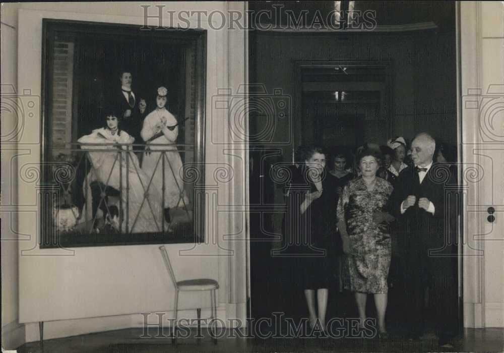 1961 Press Photo Mr &amp; Mrs Luebke of Germany at art Museum - Historic Images