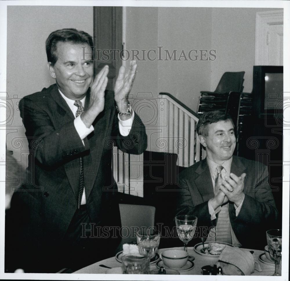 1997 Press Photo Dick Clark &amp; LtGov Celluci At Statehouse During Luncheon - Historic Images