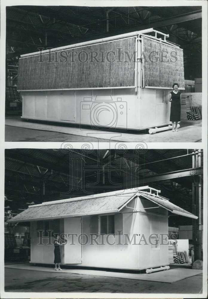 Press Photo "The Pioneers" house design at the building materials exposition. - Historic Images