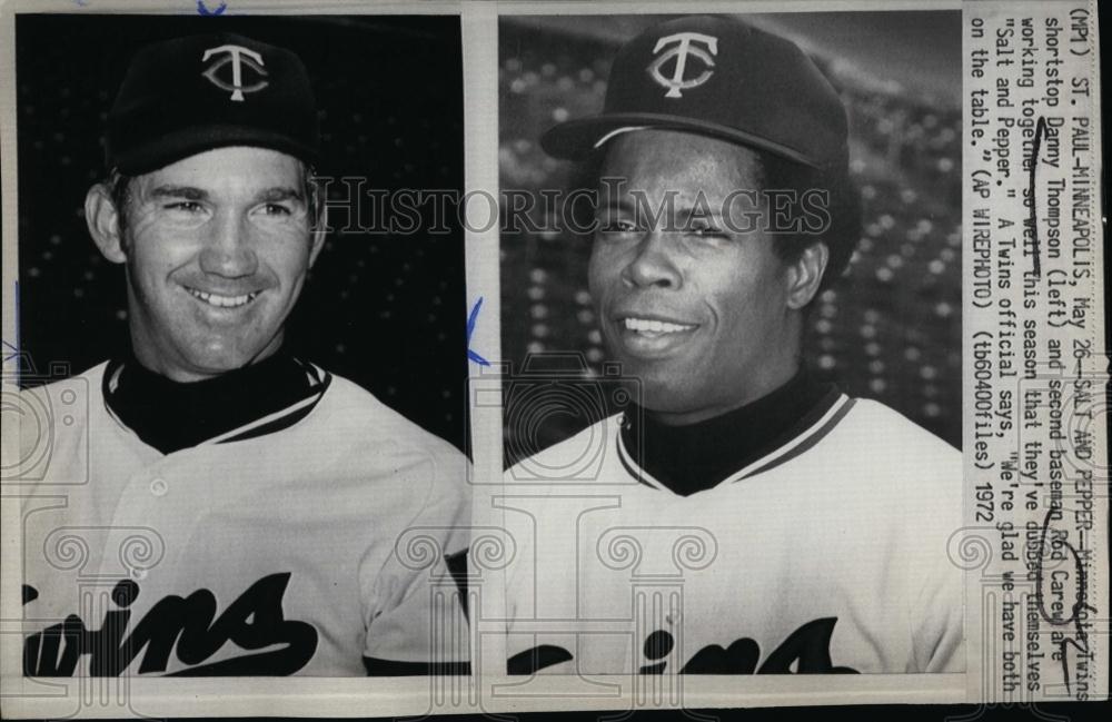 1972 Press Photo Minnesota Twins Rod Carew & Danny Thompson - RSL74107 - Historic Images
