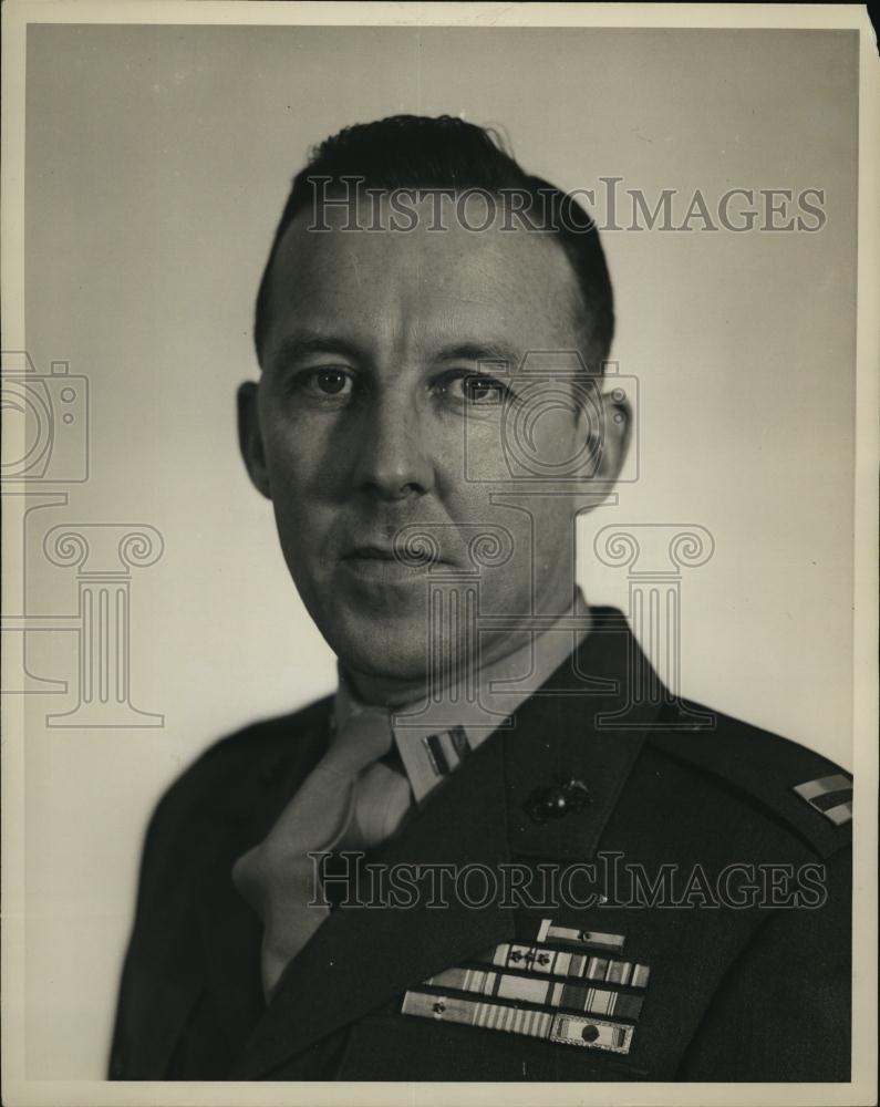 1955 Press Photo Captain Thomas Smith Jr New Logistics Officer At Headquarters - Historic Images