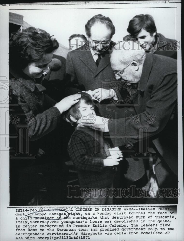 1971 Press Photo Italian Pres Giuseppe Saragat, Premier E Colombo - RSL77795 - Historic Images