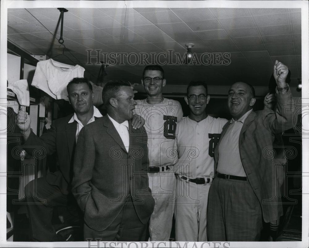 1960 Press Photo St Louis Cardinals victory scene against Mexico City Tigers - Historic Images