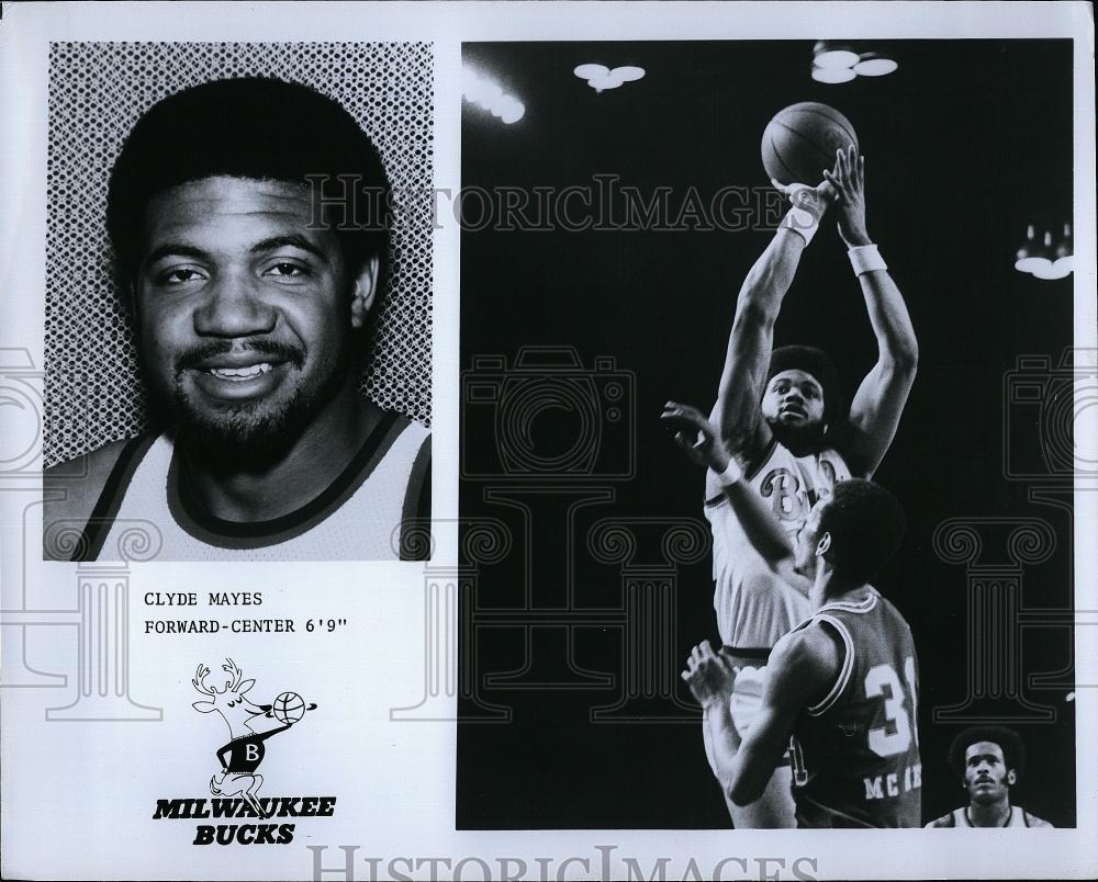Press Photo Clyde Mayes Forward Center Milwaukee Bucks Basketball Player NBA - Historic Images