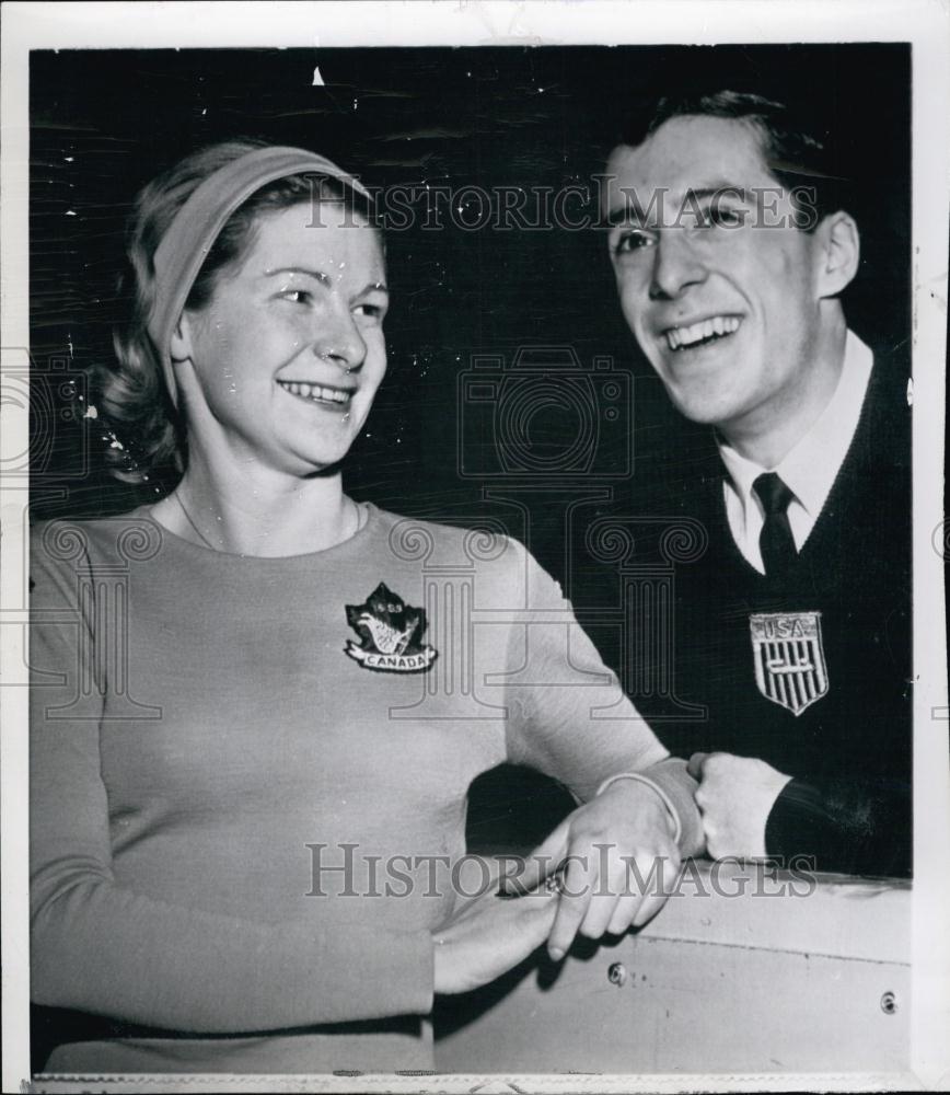 1965 Press Photo Gary Visconti Wins Ice Skating Gloria Anne Tatton Canada - Historic Images