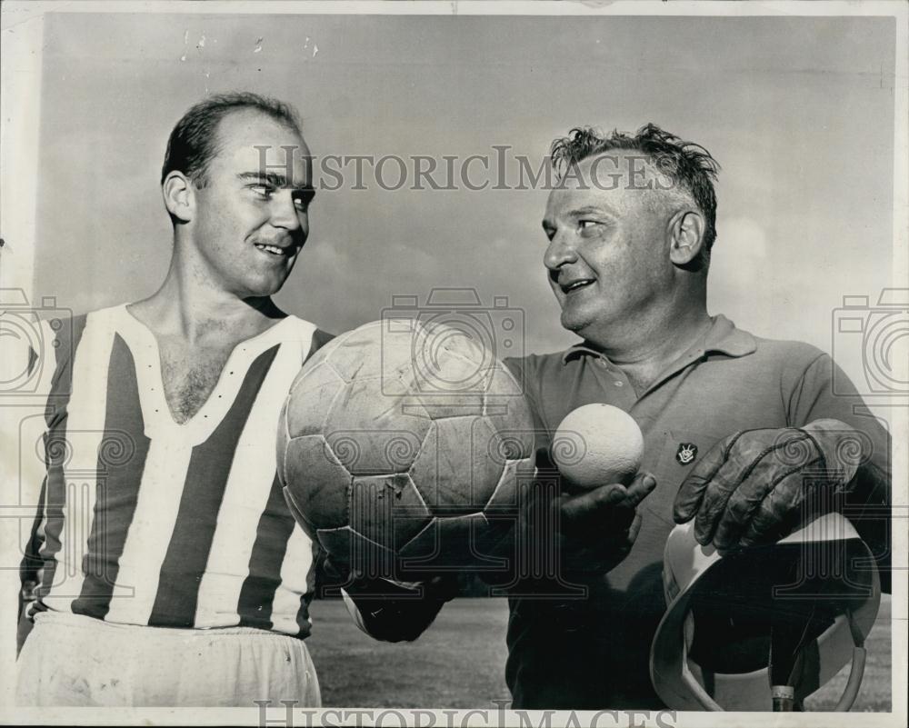 1964 Press Photo Soccer and Polo Balls Compared - RSL54003 - Historic Images