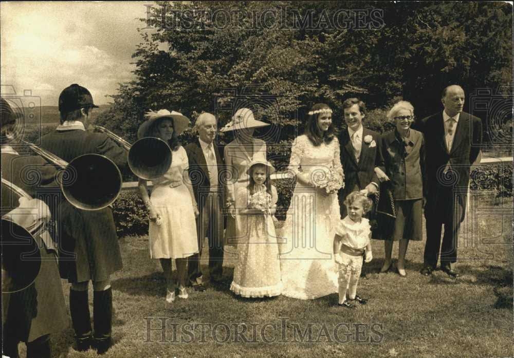 1974 Press Photo Wedding of David Rothschild &amp; Mairie de Reux,Italian aristocrat - Historic Images