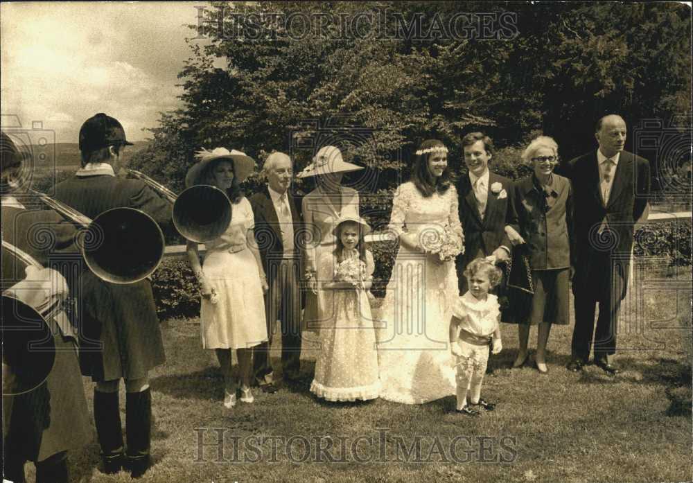1974 Press Photo Wedding of David Rothschild & Mairie de Reux,Italian aristocrat - Historic Images
