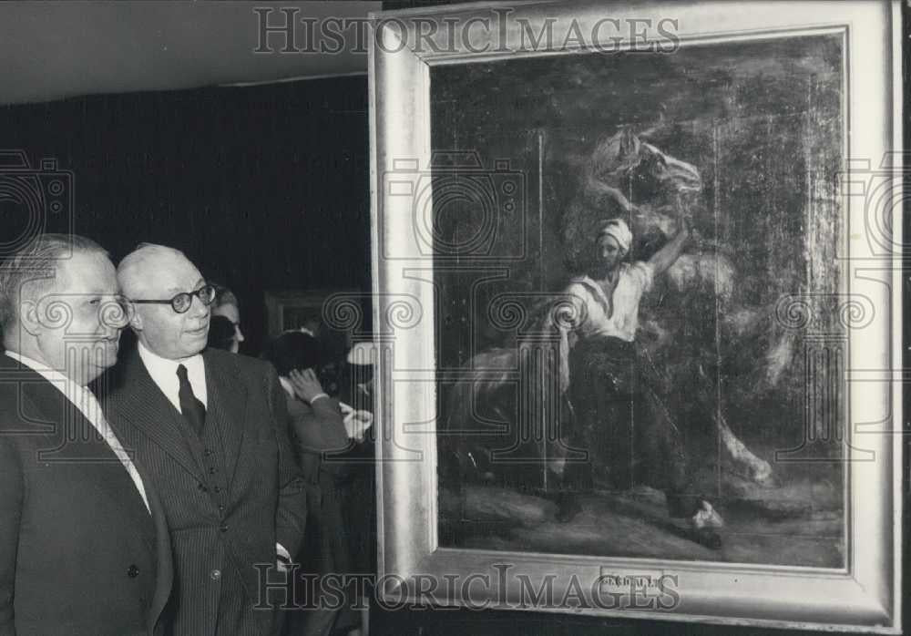 1957 Press Photo Minister Bordeneuve visits the Charpentier art museum - Historic Images