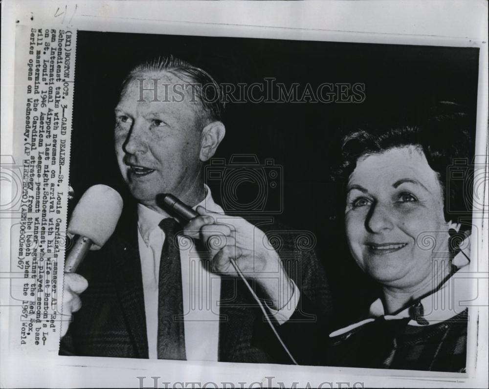 1967 Press Photo St Louis Cards manager Al Schoendienst &amp; his wife - RSL76763 - Historic Images